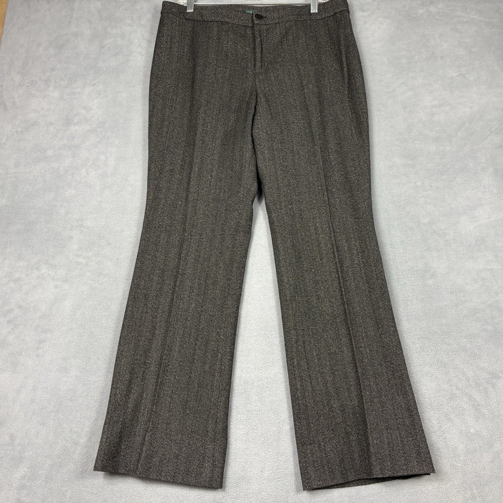 Lauren Ralph Lauren Size 14 Wool Herringbone Dress Pants Gray Black Lined - Picture 2 of 10